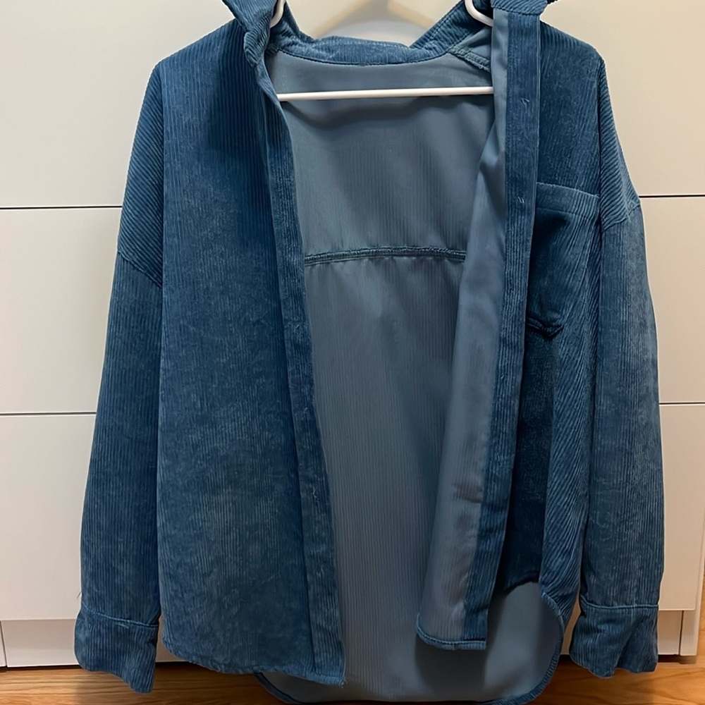 blue button up